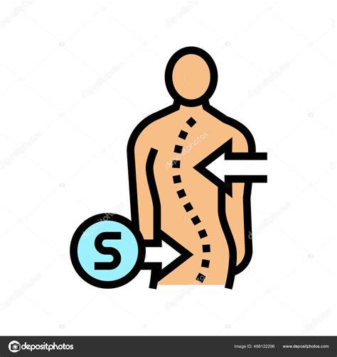 S Shaped Scoliosis Color Icon Vector Illustration Stock Vector Image By