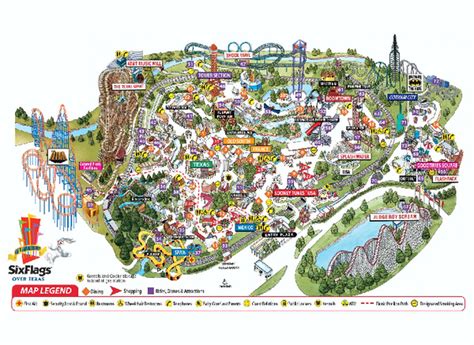 Six Flags Over Texas Map