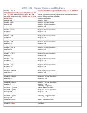 Cist Docx Cist Course Schedule And Deadlines Week