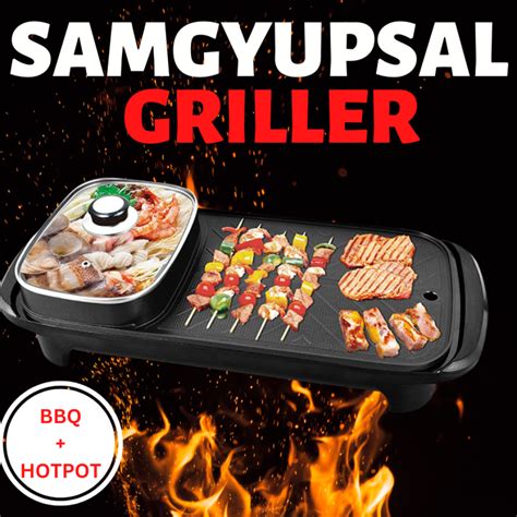 Best Griller Portable Buy Now 2in1 Korean Samgyupsal Grilled Bbq And Hotpot Portable Best For