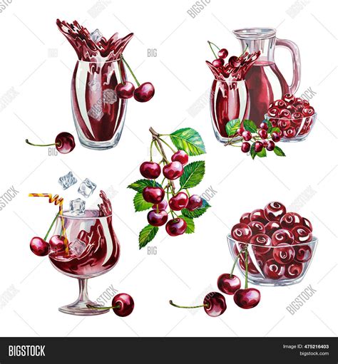 Cherry Set Cherry Image And Photo Free Trial Bigstock