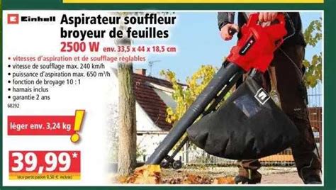 Promo Aspirateur Souffleur Broyeur De Feuilles Einhell Chez Norma