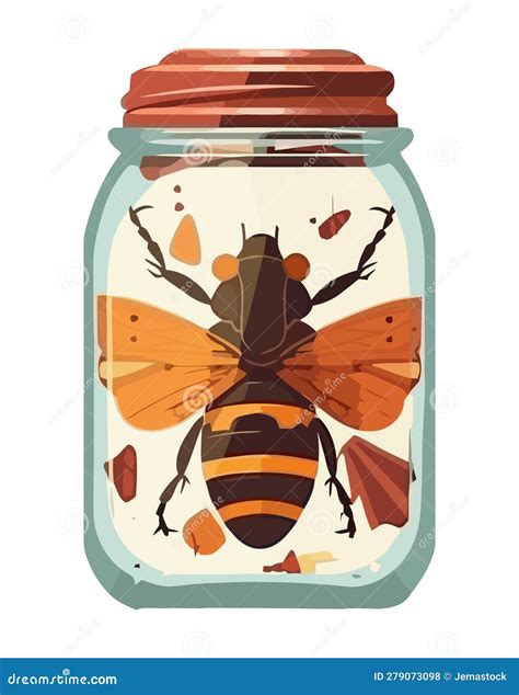 Cute Honey Bee In Bottle Jar Stock Vector Illustration Of Agriculture