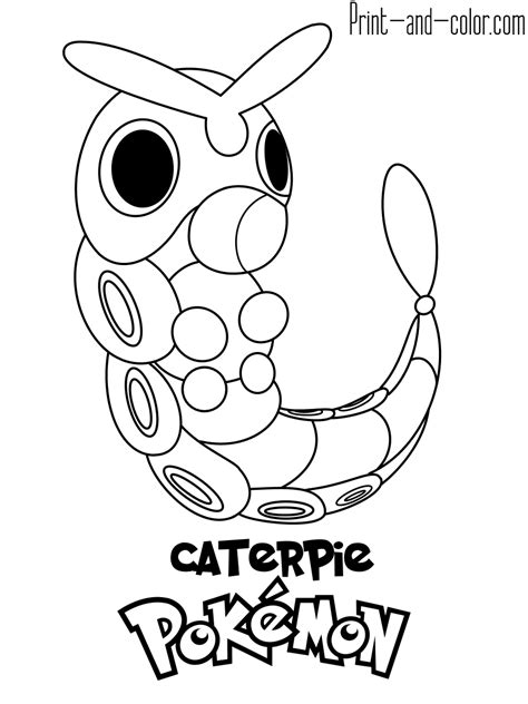 √ Caterpie Coloring Pages Caterpie No 10 Pokemon Generation I All