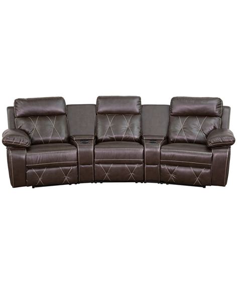 Flash Furniture Reel Comfort Series 3 Seat Reclining Brown Leather