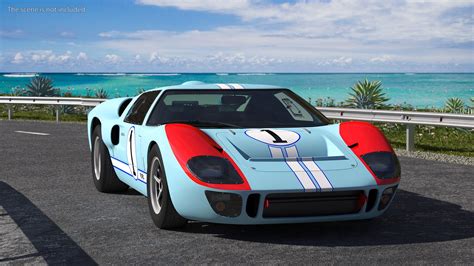 Ford Gt40 Racing Car Blue 3d Model Turbosquid 1875619