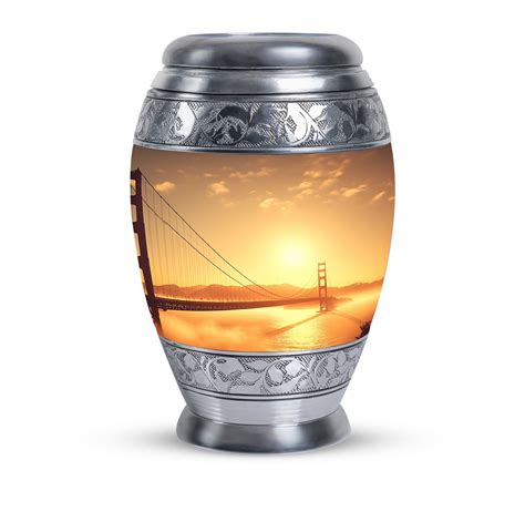 Foggy Golden Gate Bridge At Sunrise Funeral Urns For Human Ashes Adult