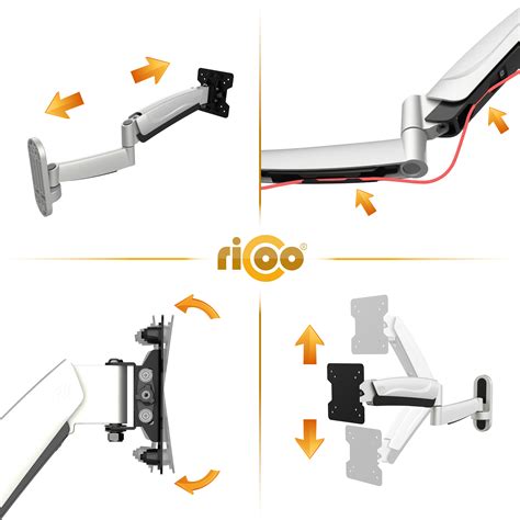 Ricoo S Monitor Wandhalterung Schwenkbar Neigbar H Henverstellbar