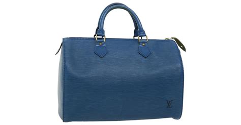 Speedy Louis Vuitton Schnell 30 Blau Leder Ref 676504 Joli Closet