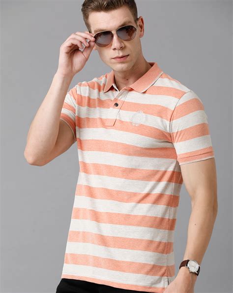 Classic Polo Mens Cotton Striped Half Sleeve Slim Fit Polo Neck Multi