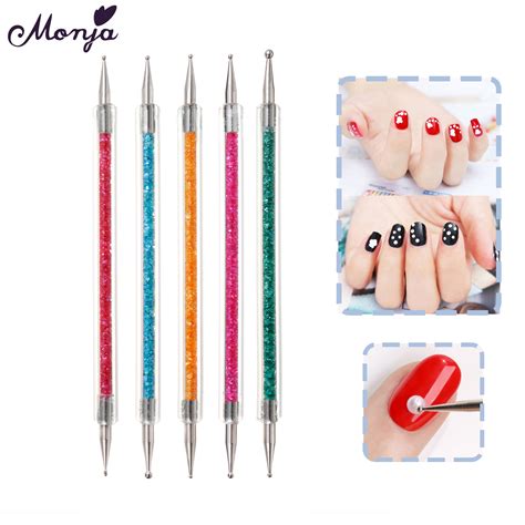 Monja 5 Stks Set Dual End Nail Art Decoratie Rhine Grandado