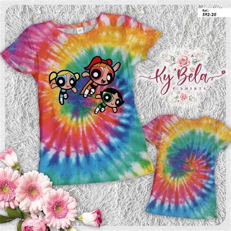 592 Meninas Super Poderosas Tie Dye Kybela Tshirts