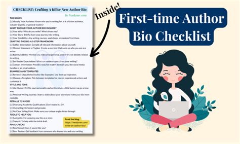 Write Your First Author Bio Examples Templates Checklist