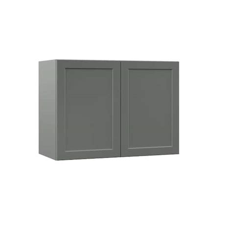 Hampton Bay Designer Series Melvern Storm Gray Shaker Assembled Wall Kitchen Cabinet 33 In X