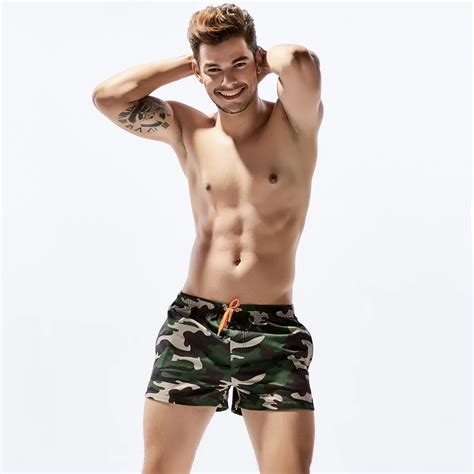 Camouflage Men Swimwear Shorts Beach Boxer Men Swimming Trunks Sexy