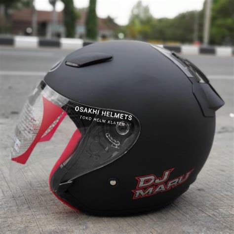 Jual Helm KYT Djmaru Black Doff Dj Maru Hitam Dop Single Kaca Visor