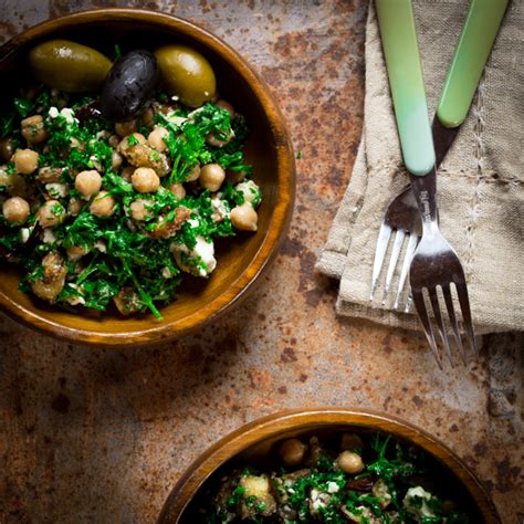 Mediterranean Eggplant and Chickpea Salad with Feta and Parsley