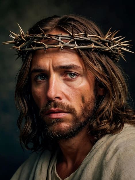 Premium Photo Jesus Christ With A Crown Of Thorns