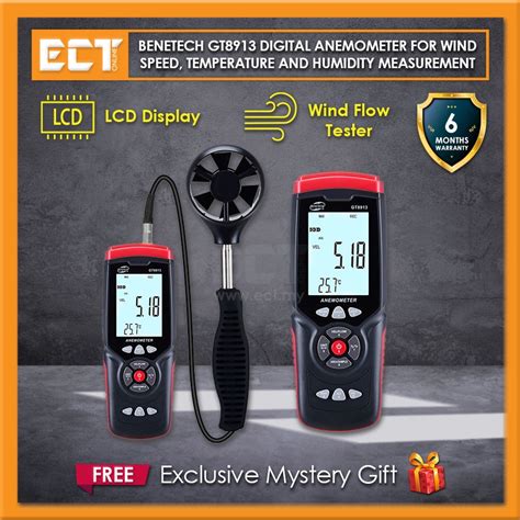 Benetech GT8913 Digital Anemometer For Wind Speed Temperature And