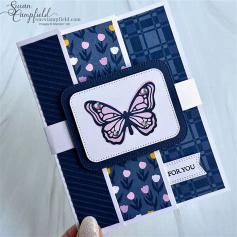 Enchanted Butterfly Vertical Triple Flap Fun Fold Card With