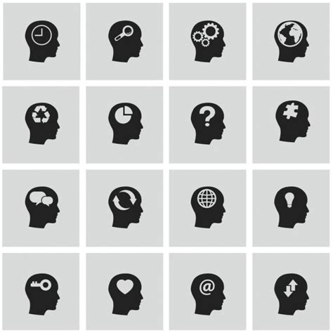 Set Of Human Mind Icons Stock Vector Royalty