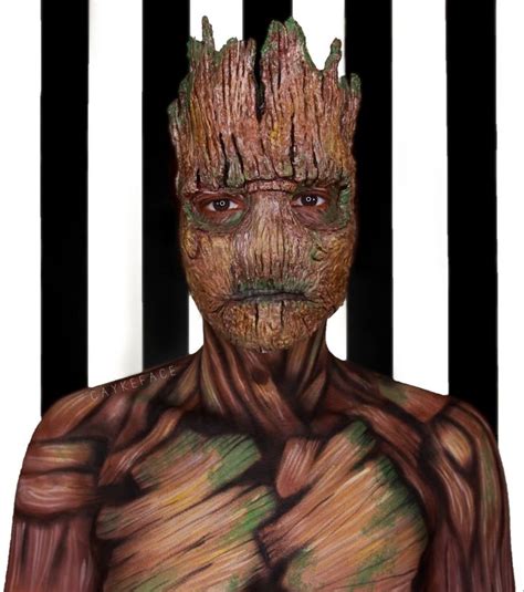 Groot Makeup Tutorial Caykeface Creepy Halloween Makeup Makeup