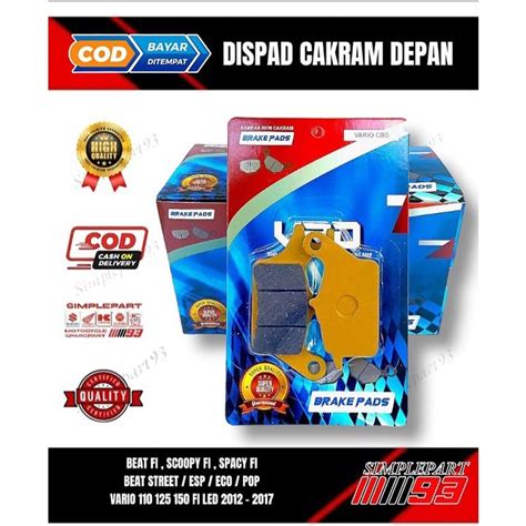 Jual Dispad Disped Kampas Rem Cakram Depan Vrd Honda Beat Scoopy