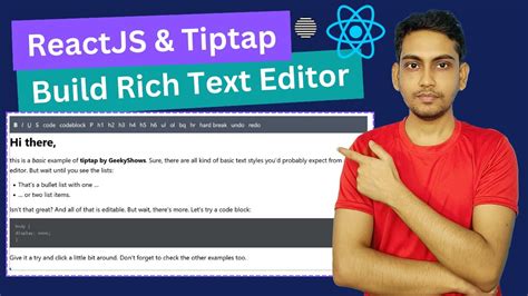 Implementing Tiptap Rich Text Editor In Reactjs Project Youtube