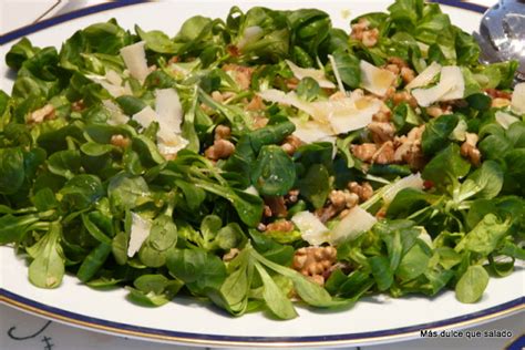 Más dulce que salado Ensalada de Canónigos y Lechuga con Vinagreta de Miel