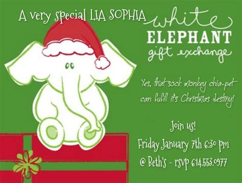 white elephant gift exchange invitation - Huge Advance Chronicle ...