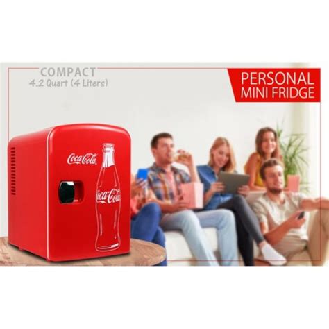 Coca Cola Classic Mini Refrigeradora Port Til Estilo Retro Capacidad