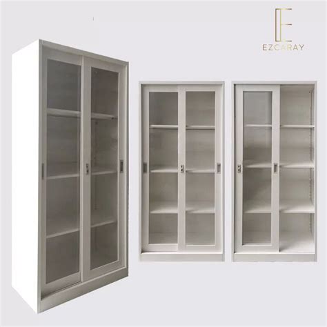 Ezcaray S801 Steel Sliding Door Glass Display Cabinet Filing Cabinet