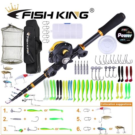 FISH KING Kit Completo De Ca A De Pescar Telesc Pica Juego De Se Uelos