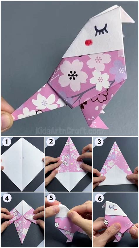 Easy Paper Bird Step by Step Tutorial For Kids - Kids Art & Craft