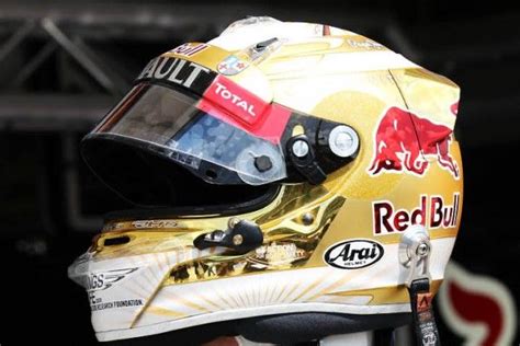 Sebastian Vettel S New Gold Helmet Design Helmet Design Helmet