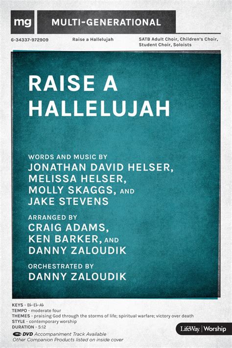 Raise A Hallelujah Downloadable Rhythm Charts Lifeway