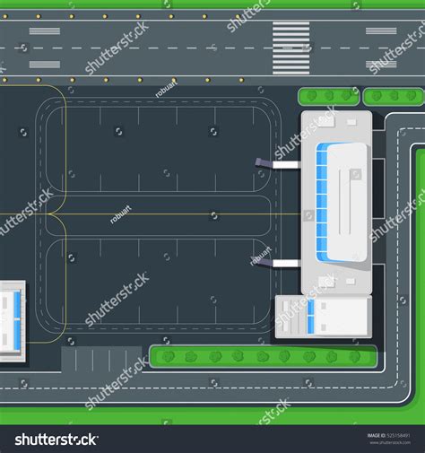 Airport Top View Concept Passenger Airport Stock Vector (Royalty Free ...