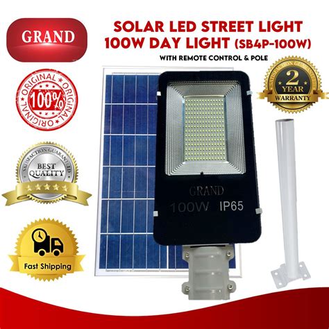 Grand Solar Led Street Light 100 Watts With Pole Sb4p 100watts Daylight