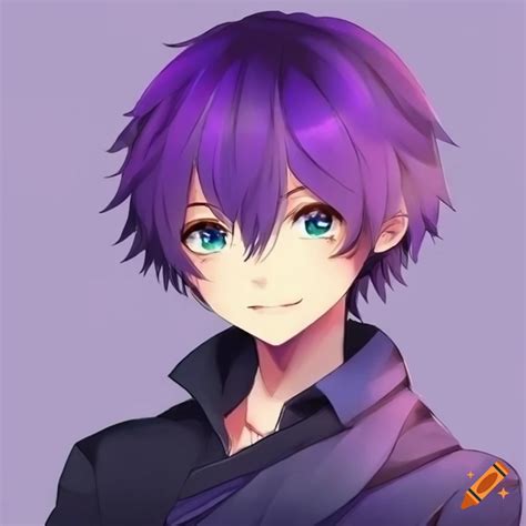 Cute Anime Character With Purple Hair And Stylish Outfit On Craiyon