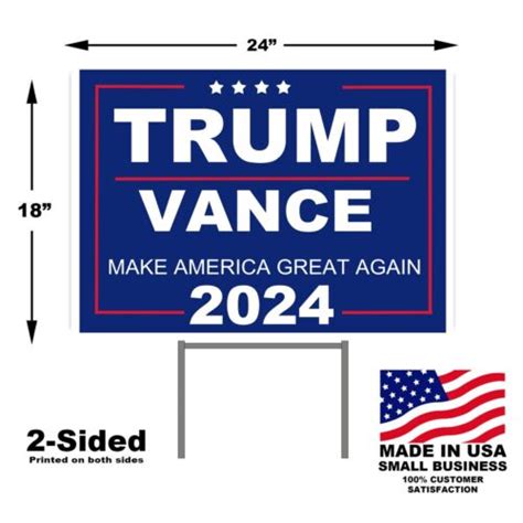 Trump Vance Maga Sided X Yard Sign With Metal Stake Ebay