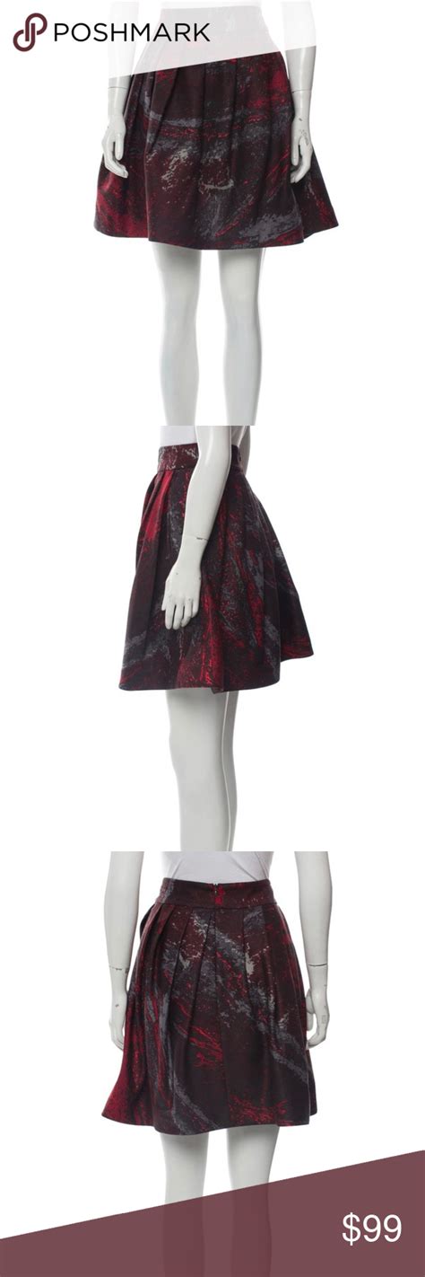 Abstract Print Silk Mini Skirt By Halston Heritage