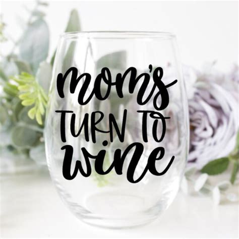 Mom Wine Glass Etsy