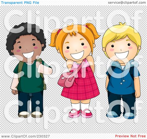 Royalty-Free (RF) Clip Art Illustration of Diverse School Kids Smiling ...