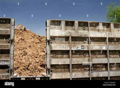 Window In Basement Wall Forms For Poured Concrete Wall Stock Photo Alamy