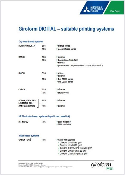 Giroform Mitsubishi Hitec Paper