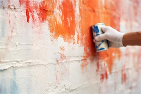 Premium Photo Close Up Of Hand Painting Wall With Roller