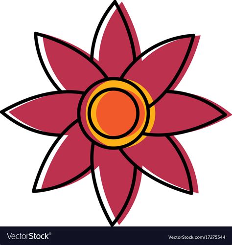 Colorful drawing flower Royalty Free Vector Image