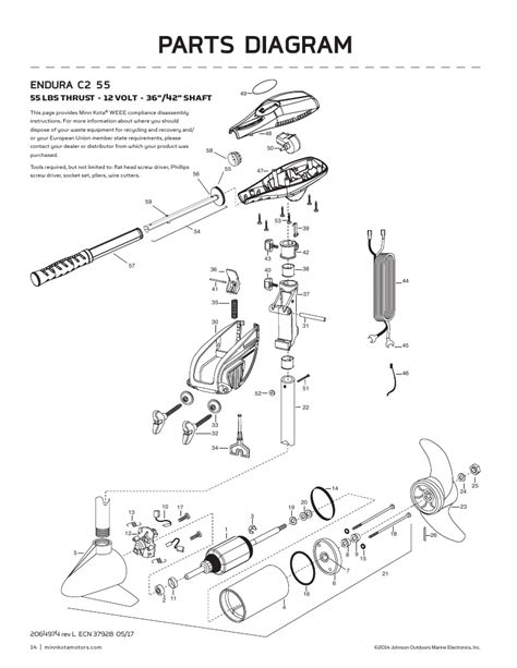 Minn Kota Endura C2 55 Parts-2018 from FISH307.com