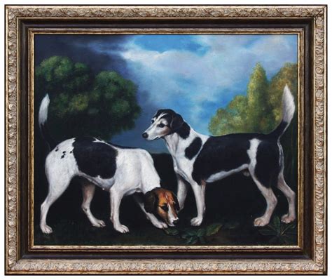 Oil Painting After A Couple Of Foxhounds By George Stubbs