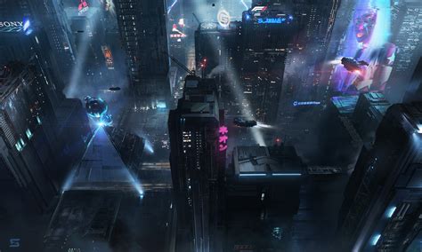 Wallpaper City Futuristic Architecture Cyberpunk Cyber Night